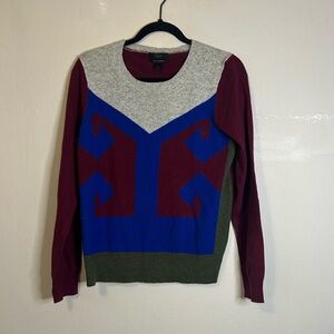 J. Crew Cashmere Rabbit Fur Intarsia Sweater